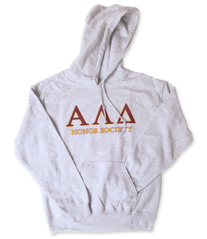 Light Grey Hooded Sweatshirt with 2 color front design<br> S-XL=$25.00<br> XXL=$30.00
